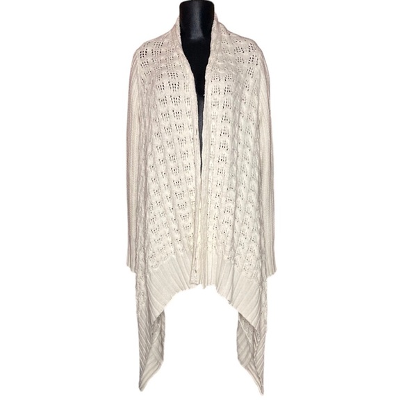 Lucky Brand Sweaters - Lucky Brand | Open Front Mixed Knit Long Cardigan Sweater L